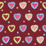 hand-drawing hearts seamless pattern abstract background on dark cover