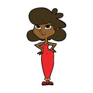 Cartoon Girl With Hands On Hips N18