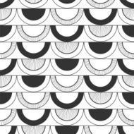 Seamless black and white abstract decorative pattern N2