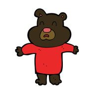cartoon unhappy black bear N7