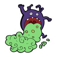 cartoon gross monster being sick N7