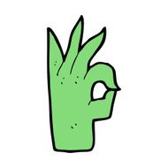 cartoon okay hand gesture N15