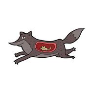 cartoon wolf with mouse in belly N4
