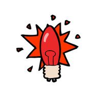 cartoon red light bulb N19