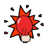 cartoon red light bulb N20