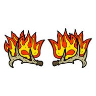 cartoon flaming antlers N4