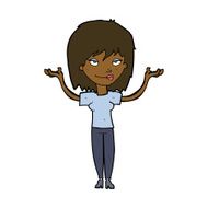 cartoon woman shrugging N44