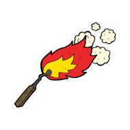 cartoon burning match N35