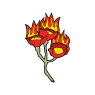 cartoon burning flowers N12