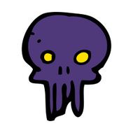 cartoon spooky skull symbol N18
