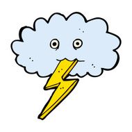 cartoon lightning bolt and cloud N7