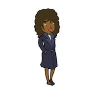 cartoon woman in trench coat N20