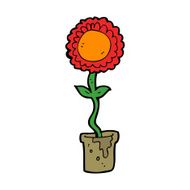 cartoon flower with face N22