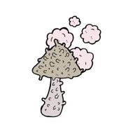 cartoon weird mushroom N14