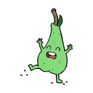 cartoon happy dancing pear N9