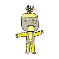 cartoon waving robot N15