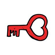 cartoon heart shaped key N15