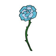 blue flower tattoo cartoon N4