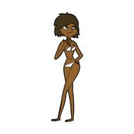cartoon woman in bikini N43