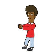 cartoon bored man showing the way N8