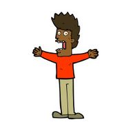 cartoon terrified man N199