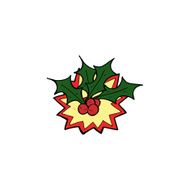 Cartoon Christmas Holly N9