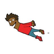 cartoon drenched man flying N7