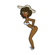 cartoon pin-up beach girl N8