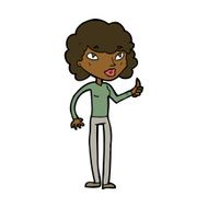 cartoon woman giving thumbs up symbol N51