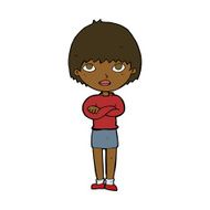 cartoon woman with crossed arms N35