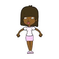 cartoon woman shrugging shoulders N363