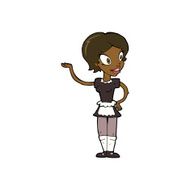 cartoon woman in maid costume N7