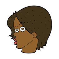 cartoon female face N117
