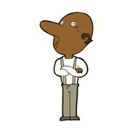 cartoon old man with folded arms N8