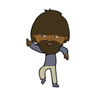 cartoon bearded man pointing and laughing N8
