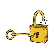 caroon rusty old padlock N11