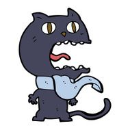 cartoon frightened cat N18