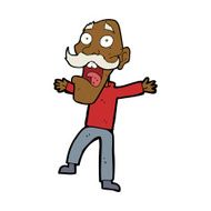 cartoon shocked old man N25