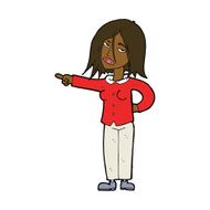 cartoon woman pointing N163