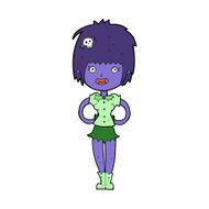 cartoon happy vampire girl N29