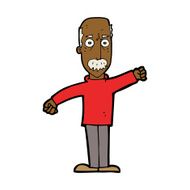 cartoon angry old man N121