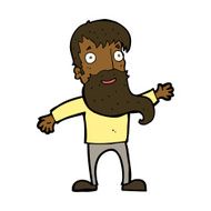 cartoon man with beard waving N8