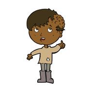 cartoon boy with growth on head N30