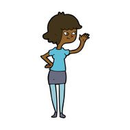 cartoon friendly girl waving N8