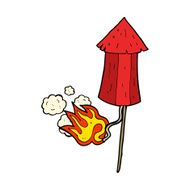 cartoon old firework rocket N8