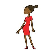 cartoon woman in dress N30