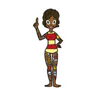 cartoon woman covered in tattoos N8