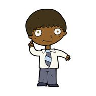 cartoon school boy with idea N27