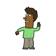 cartoon man making peace sign N8