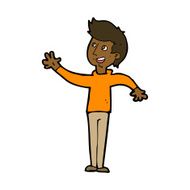 Cartoon Man Waving N30
